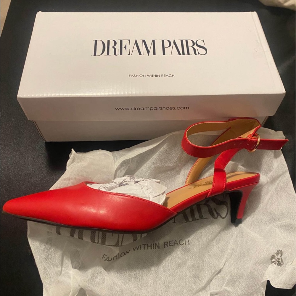 NEW Red Low heel - Size 9.5